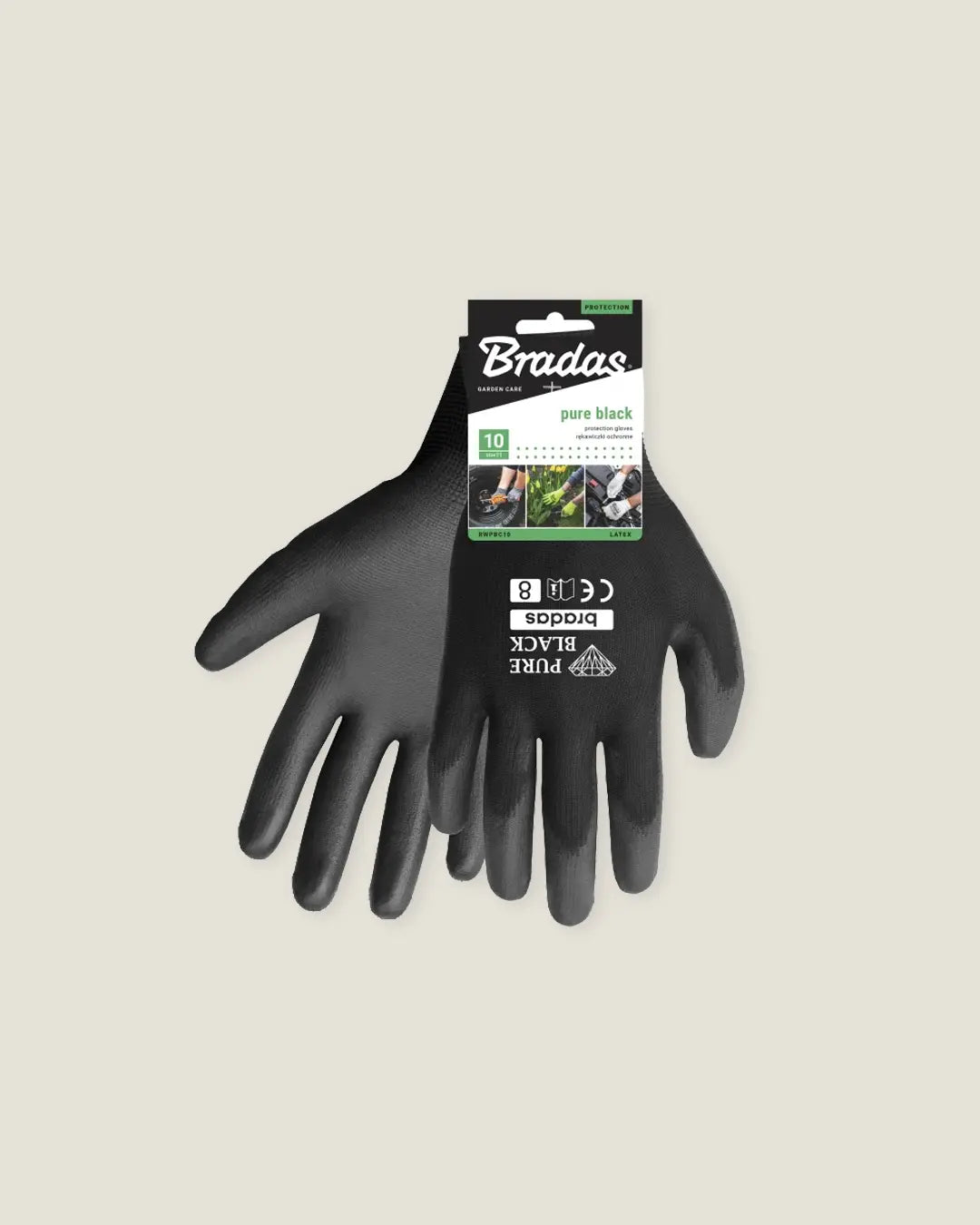 Rukavice Bradas Pure black, vel. 8/M